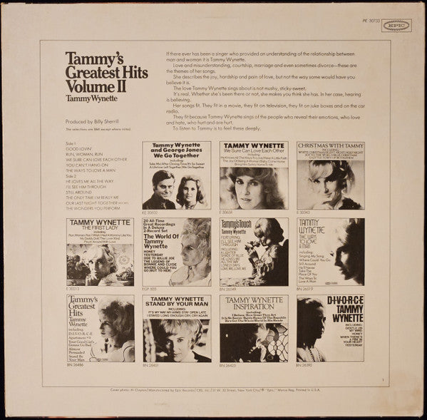 Tammy Wynette : Tammy's Greatest Hits, Volume II (LP, Comp, RE)