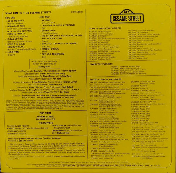 Sesame Street : What Time Is It On Sesame Street (LP, Album)