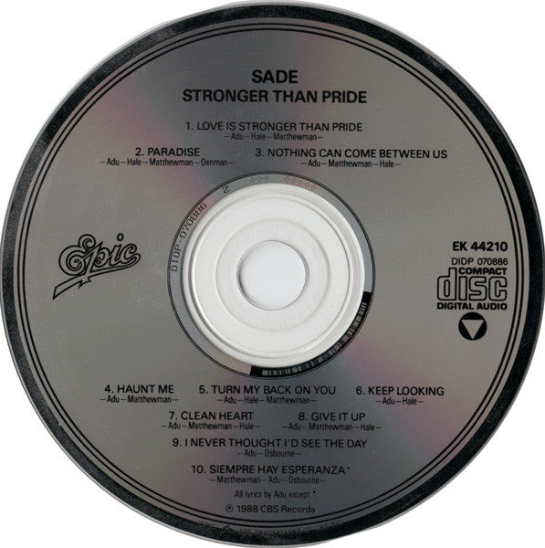 Sade : Stronger Than Pride (CD, Album, DAD)