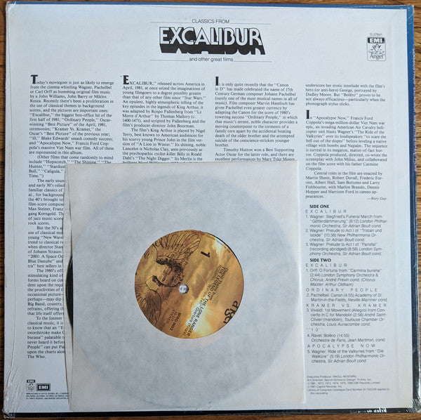 Various : Classics From Excalibur And Other Great Films (LP, Comp)