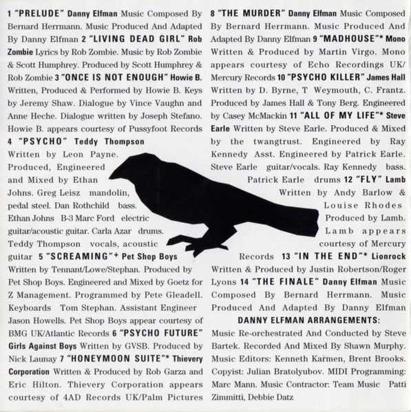 Various : Psycho - Music From And Inspired By The Motion Picture (CD, Album, Promo)