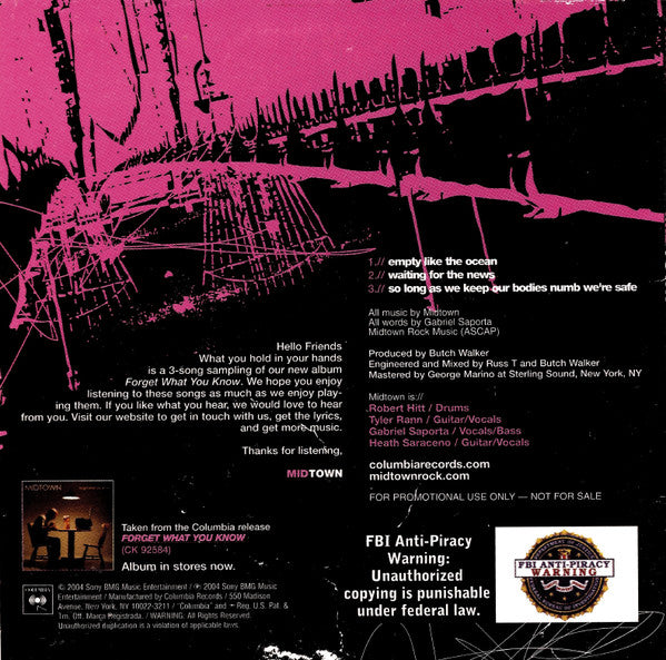 Midtown : 3-Song Sampler (CD, Promo, Smplr)