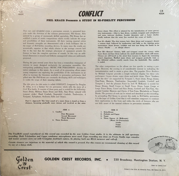Phil Kraus : Conflict: Phil Kraus Presents A Study In Hi-Fidelity Percussion (LP, Album)