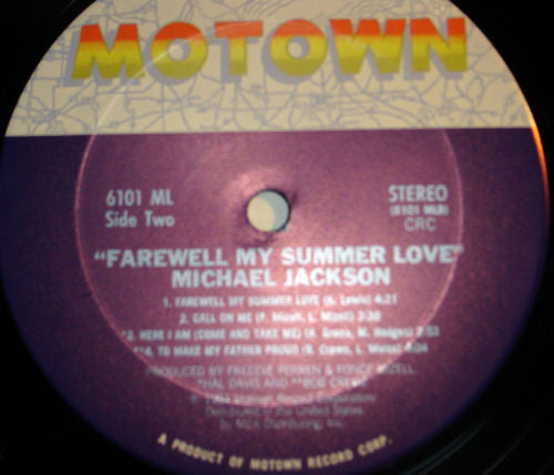 Michael Jackson : Farewell My Summer Love (LP, Album, Club, Car)