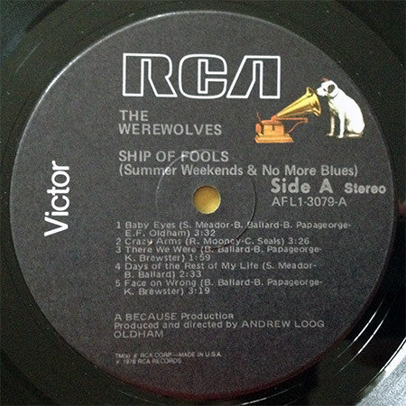 Werewolves : Ship Of Fools (Summer Weekends And No More Blues) (LP, Album)