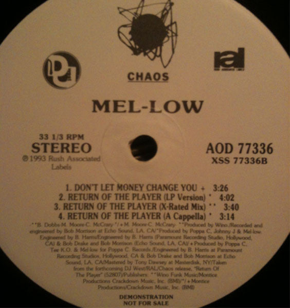 Mel-Low : Return Of The Player (12", Maxi, Promo)