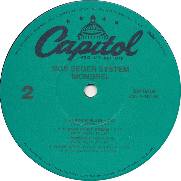 Bob Seger System : Mongrel (LP, Album, RE)