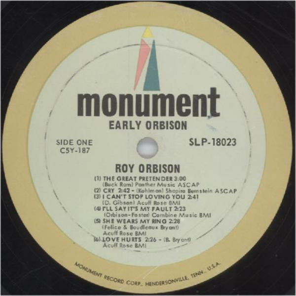 Roy Orbison : Early Orbison (LP, Album, Comp)