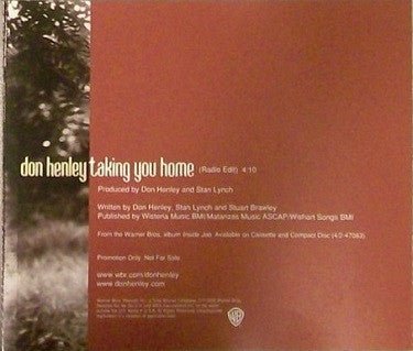 Don Henley : Taking You Home (CD, Single, Promo)