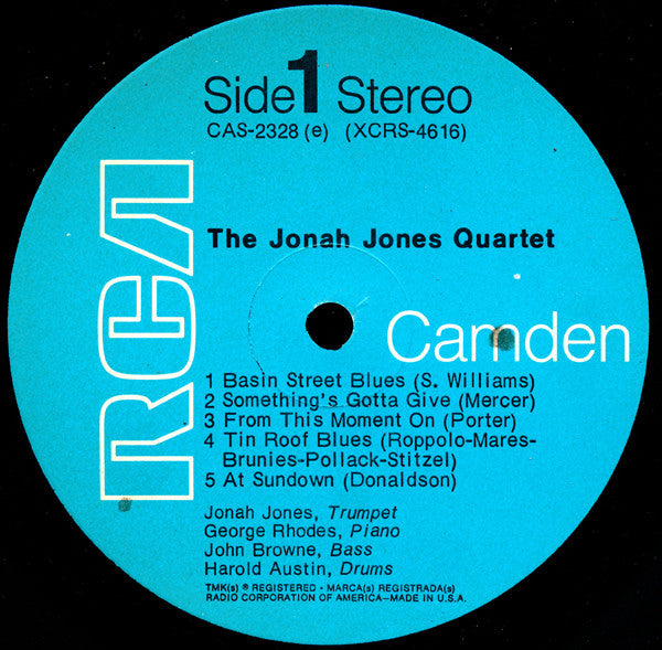 The Jonah Jones Quartet : The Jonah Jones Quartet (LP, RE)