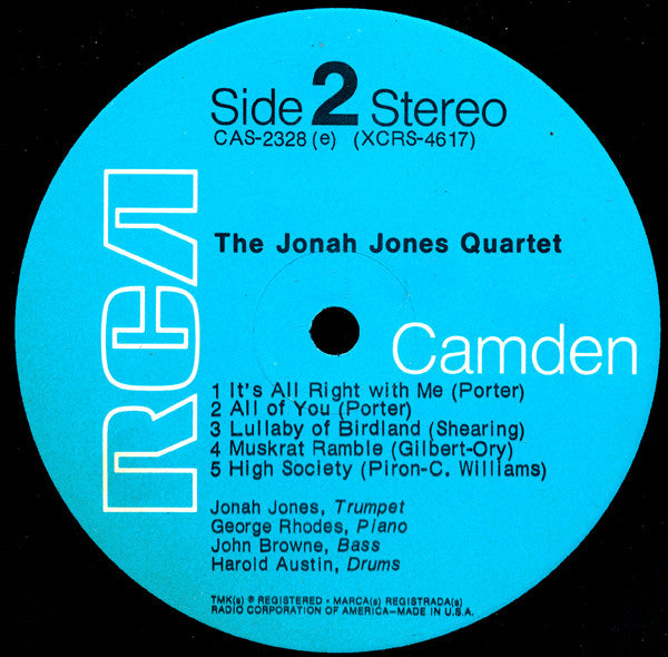 The Jonah Jones Quartet : The Jonah Jones Quartet (LP, RE)