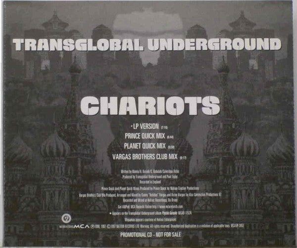 Transglobal Underground : Chariots (CD, Single, Promo)