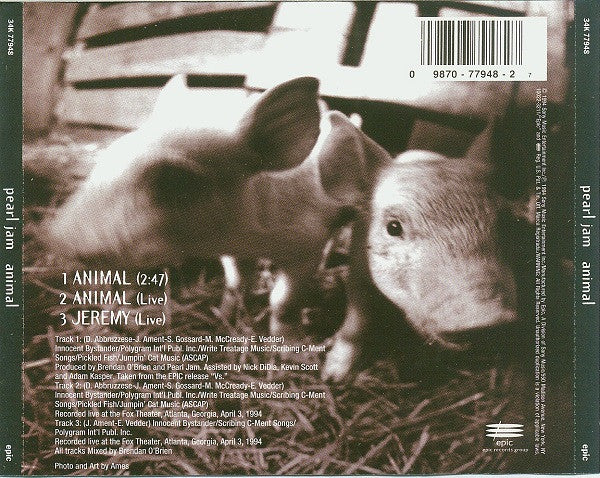 Pearl Jam : Animal (CD, Single)