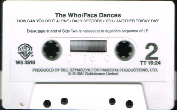 The Who : Face Dances (Cass, Album, Club)
