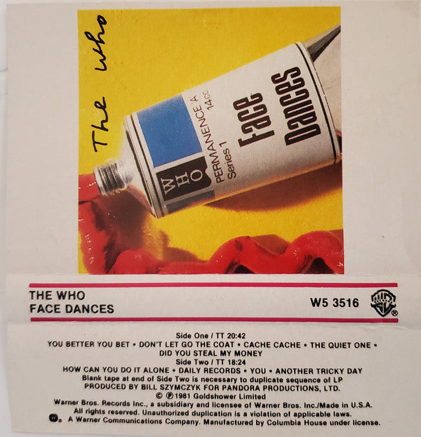 The Who : Face Dances (Cass, Album, Club)