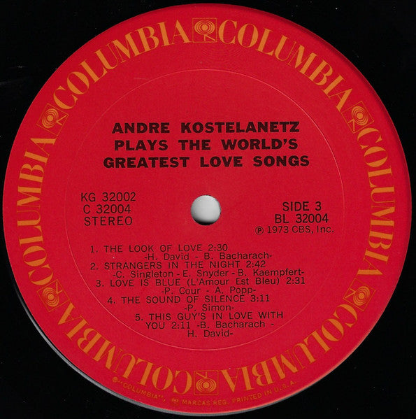 André Kostelanetz : Kostelanetz Plays The World's Greatest Love Songs (2xLP, Comp)