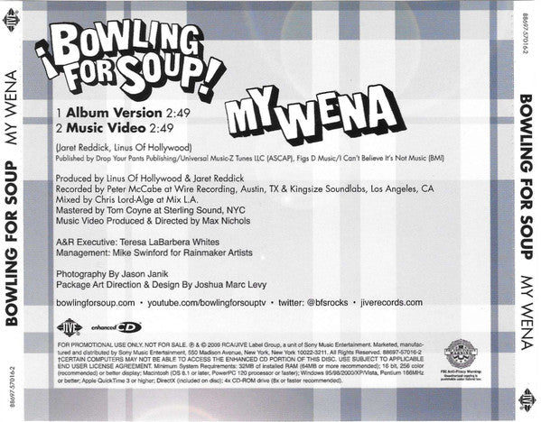 Bowling For Soup : My Wena (CD, Single, Enh, Promo)