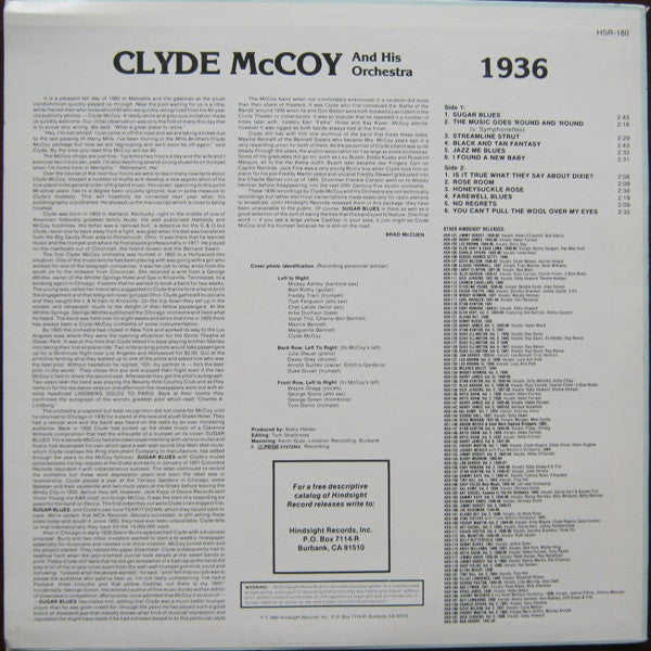 Clyde McCoy And His Orchestra : The Uncollected Clyde McCoy, 1936 (LP, Mono)