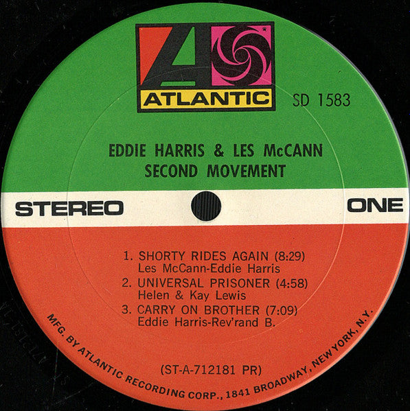 Eddie Harris & Les McCann : Second Movement (LP, Album, Pre)
