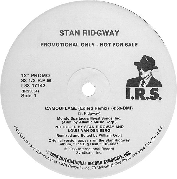 Stan Ridgway : Camouflage (12", Single, Promo)
