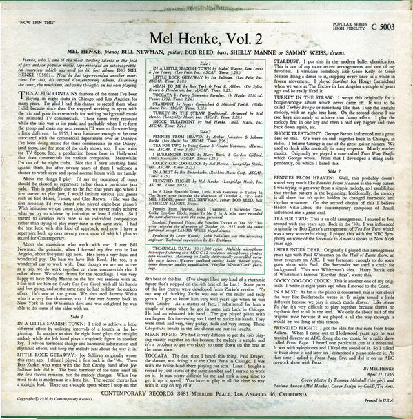 Mel Henke : Now Spin This! (Mel Henke, Vol. 2) (LP, Album, Mono)