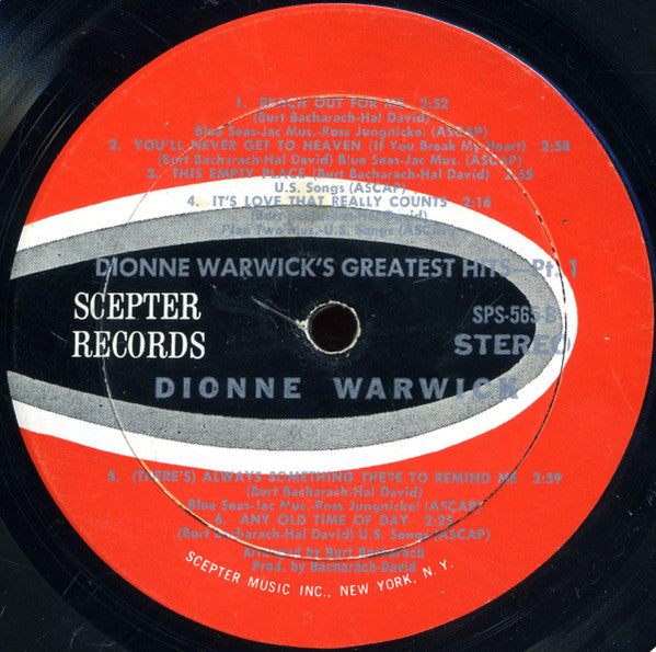 Dionne Warwick : Dionne Warwick's Golden Hits - Part One (LP, Comp, Mon)