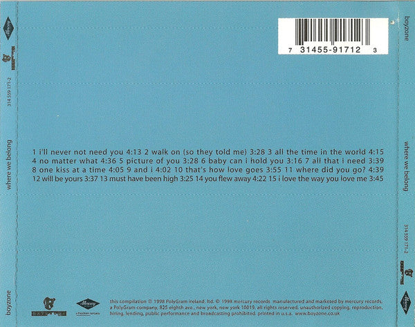 Boyzone : Where We Belong (CD, Album)