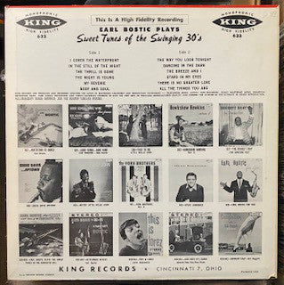 Earl Bostic : Earl Bostic And His Big Band Play Sweet Tunes Of The Swinging 30s (LP)