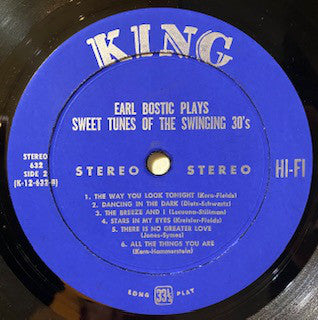 Earl Bostic : Earl Bostic And His Big Band Play Sweet Tunes Of The Swinging 30s (LP)