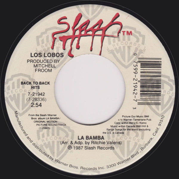 Los Lobos : La Bamba / Come On, Let's Go (7", RE)