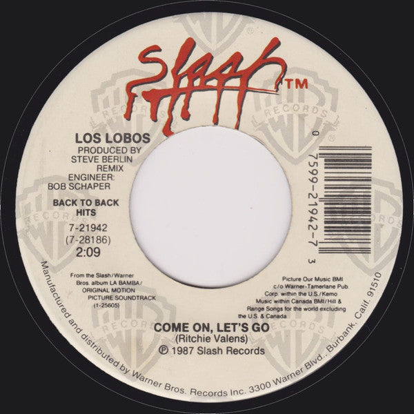 Los Lobos : La Bamba / Come On, Let's Go (7", RE)