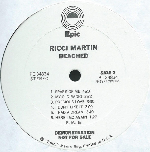 Ricci Martin : Beached (LP, Album, Promo, Ter)