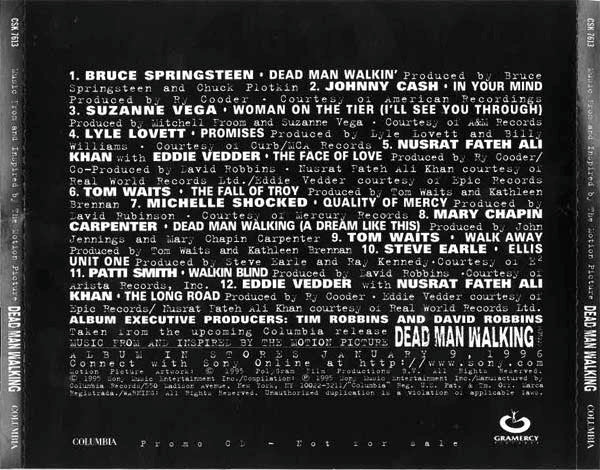 Various : Dead Man Walking (Music From And Inspired By The Motion Picture) (CD, Album, Promo)