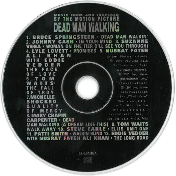 Various : Dead Man Walking (Music From And Inspired By The Motion Picture) (CD, Album, Promo)