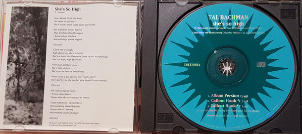 Tal Bachman : She's So High (CD, Single, Promo)