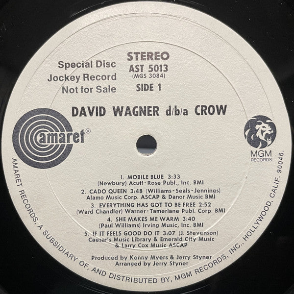 Dave Wagner : D/B/A Crow (LP, Album, Promo)