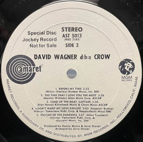 Dave Wagner : D/B/A Crow (LP, Album, Promo)