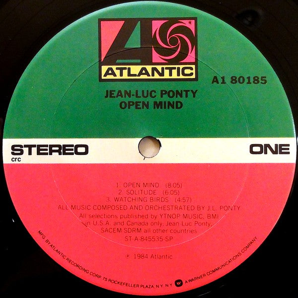 Jean-Luc Ponty : Open Mind (LP, Album, Club, CRC)