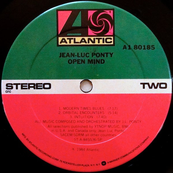 Jean-Luc Ponty : Open Mind (LP, Album, Club, CRC)