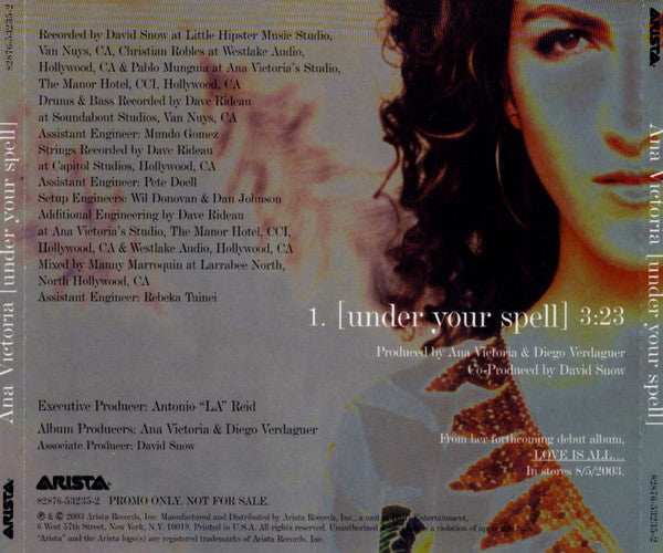 Ana Victoria : Under Your Spell (CD, Single, Promo)