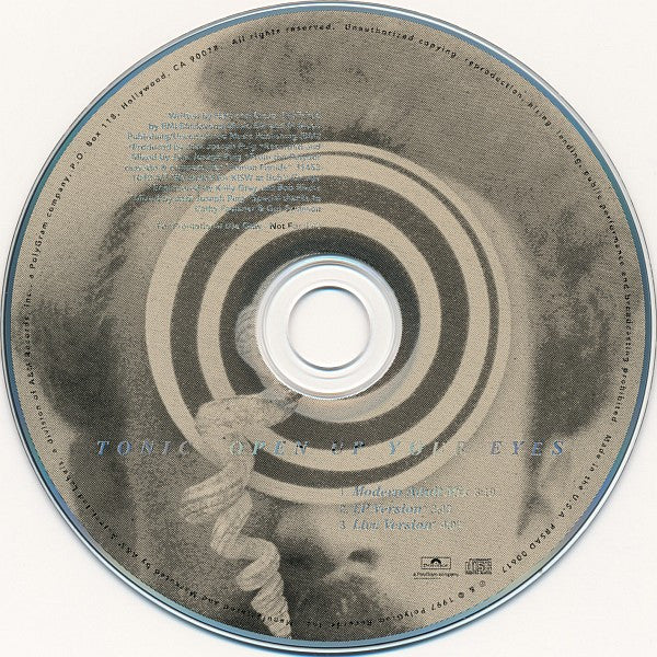 Tonic (2) : Open Up Your Eyes (CD, Single, Promo)