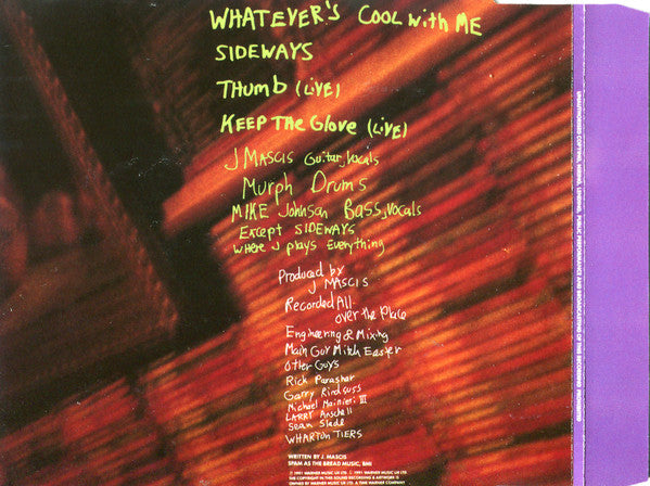 Dinosaur Jr* : Whatever's Cool With Me (CD, Single)