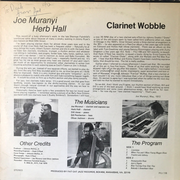 Joe Muranyi & Herb Hall : Clarinet Wobble (LP)