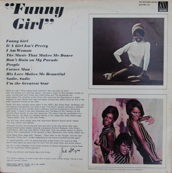 The Supremes : Sing And Perform "Funny Girl" (LP, Album, Gat)