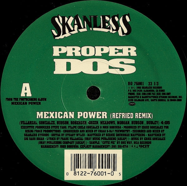 Proper Dos : Mexican Power (Refried Remix) / One Summer Night (Remix) (12")