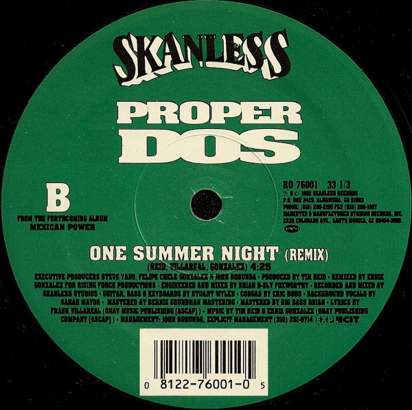 Proper Dos : Mexican Power (Refried Remix) / One Summer Night (Remix) (12")