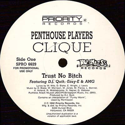 Penthouse Players Clique : Trust No Bitch / P.S. Phuk U 2 (12", Promo)