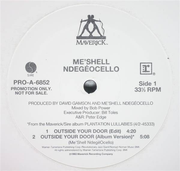 Me'Shell NdegéOcello : Outside Your Door (12", Promo)