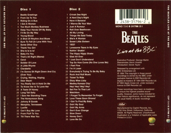 The Beatles : Live At The BBC (2xCD, Comp, Mono, RM, EMI)