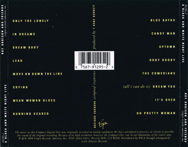Roy Orbison And Friends : A Black And White Night Live (CD, Album)